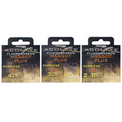 Drennan Hooks To Fluorocarbon Barbless Acolyte Maggot Plus